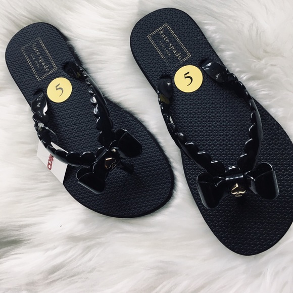 kate spade | Shoes | Kate Spade Ny Denise Black Sandals Flip Flops 5 | Poshmark